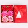 Yapay Sahte Çiçek Hediye Kutusu Gül Kokulu Banyo Sabunu Çiçekler Set Sevgililer Şükran Günü Anneler Günü Hediye Düğün Noel Partisi Dekor HY0267