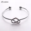 Knoten Armbänder Armreifen Herz Muster Offenes C Silber Edelstahl Metall Mode Manschette Schmuck Geschenke Für Junge Mädchen Frauen Armreif