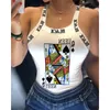 Playing Cards Letter Print Strap Camisole Tank Top Women Summer Tops for Women Fashion Sexy Muscle Crop Tops 210521