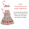 Floral Impressão Mulheres Vestido de Verão Sem Mangas 2 Piece Set Bohemian Vestidos Feriado Vestidos Chic Plus Size Beach Dress Rode X0521