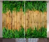 Gordijn drapeert groene en bruine gordijnen bamboe met grasinspiraties zomer ecologie Japanse woonkamer slaapkamer raam