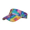 Tie Dye Visor Hat Summer Women's Golf Sun Hats Baseball Caps Adjustable Size Beanies Beach Breathale Empty Top Sports Cap