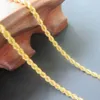 Fine AU750 18K Gul Guldkvinna Man Luck Rope Chain Halsband 2mmw 40-60cml