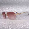 2023 Tasarımcı Gözlükleri Yeni Vintage Leopar Tarzı Güneş Gözlüğü Erkekler Çıkarsız Metal Çerçeve Açık Gözlük Açık Mekan Aksesuarları Oculos Oval Tonları