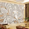壁紙3Dステレオレリーフビューティーフラワーヨーロッパ壁画装飾リビングルームベッドルームキッチンモダンな壁紙