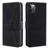 Skin Feel Hybrid Leather Wallet Case For Iphone 13 12 Pro Mini 11 XR XS MAX X 8 7 6 Contrast Color ID Slot Holder Flip Cover Lanyard