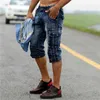 ABOORUN Summer Mens Cargo Denim Shorts Multi tasche Pantaloncini di jeans in cotone lavato retrò per uomo YC1070 H1210