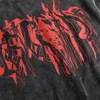 デスノート特大洗浄された長袖Tシャツストリートウェアハラジュクヴィンテージレトロスカルグラフィック印刷されたTシャツの男性スプリングトップ220224