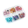 1Box ​​Glitter Dhinestones AB Flat Back Shiny Kamienie Nail Art Dekoracje Mieszane Rozmiar Nails Gems Crystal Strass Accessoires