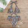 Tie Dye Swimsuit Bikini Bandage Push Up Set Super Cintura Swim Sexy Sexy Mulheres Swimwear Natação Natação Banheira 210520