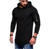 Men's Hoodies & Sweatshirts 2022 Brand Men's Jacquard Round Neck Hooded Long-Sleeved Arm Zipper Stitching Long Sweater SweatshirtsMen's