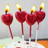 Decorazione torta Candela Torte Pick Ornament Love Stars Candele a forma per San Valentino Forniture per feste di compleanno Golden LLD11937