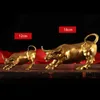 100% Brass Bull Wall Street Cattle Sculpture Copper Cow Statue Mascot Exquisite Crafts Ornament Office Decoration Business Gift 210827