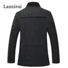 Men's Wool & Blends Jacket Men Casual Coat Slim Fit Jackets Fashion Outerwear Man Spring Autumn Overcoat Pea Plus Size 3XL