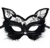 19* 8cm Fox Masks Sexy Lace Cat Mask PVC Black White Women Venetian Masquerade Ball Party Mask Performance Fun Masks FAF11105
