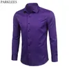 camicia di vestito sottile dalla porpora viola