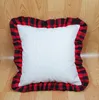 45 * 45 cm Boş Süblimasyon Yastıklar Kılıf DIY Termal Keten Yastık Atmak Yastık Kapakları Tartan Ekose Dantel Yastık Ev Dekorasyon M3666