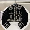 Jackets femininos 2022 Designer de outono Dress Dress Celebrity Celebrity Button Button Flower Velvet Casaco Mulheres roupas Drop Y2K