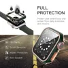 360 protecteur d'écran bling étui pour Apple Watch 6 44mm 42mm 40mm 38mm iWatch placage diamant verre trempé Film housses