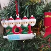 Kerstboom Ornament PVC Familie van 1-7 hoofden DIY Xmas hanger accessoires met touw 2021 Herdenkingsgeschenken Home Decor