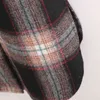 Dorywczo Kobiety Długi Oversized Plaid Woolen Coat Moda Damska Miękki Rękaw Odzieży Odzieży Kobiet Vintage Luźne Kurtki 210515