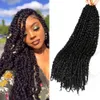 Passion Twist Hair 24 Inch Water Wave Crochet Hair Color 1B Passion Twists Long Bohemian Twisted Crochets Synthetic Braiding Hair Extensions LS01