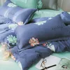 Sängkläder Ställer in Tecido Caseiro Azul Marinho, Capa de Edredom, Lençol Liso, Fronha Para Adolescese Mulheres Adultas, Conjunto Cama Casal
