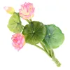 Couronnes de fleurs décoratives 27 cm de long Lotus couleur mélangée fleur artificielle réaliste nénuphar Micro paysage pour étang de mariage Ga2610393