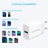 Eseekgo qc3.0 carregador rápido universal USB tipo C Carregador de parede Adaptador de carregamento portátil UE Micro cabo de plug com caixa