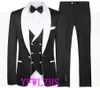 New Arrival One Button Groomsmen Szal Lapel Groom Tuxedos Men Garnitury Wedding / Prom Best Man Blazer (Kurtka + Spodnie + Kamizelka + Krawat) A98 X0608