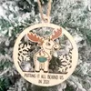 European and American Hot-selling 2021 Christmas tree Decorations Pendant Wooden Hollow Couple Snowman Decor Ornaments