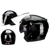 Motosiklet Casco Kart Scooter Motor Van Motosiklet Çift Lens Vintage Dört Mevsim Yarış Yarım Kasklar Casque Kask