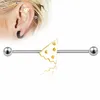 Stud Steel Industrial Barbell dla kobiet Mężczyźni Chrząstki Kolczyk Body Piercing Biżuteria OREJA Ring