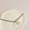 Pendentif Colliers Y2k Accessoires Harajuku Cristal Mignon Lettre Fleur Croix Collier Pour Femmes Fête Anniversaire Perles Chaînes Bijoux