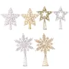 Kerstboom Top Star Sneeuwvlok Hanger Geschenken Home Decoraties Nieuws Jaar Xmas Bomen Ornamenten Treetop Topper