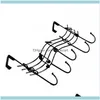 Rails Storage Houseberteeping منظمة Home Gardenwavy Musical Notes 5 Hooks Hooks Hounded Coat Rack Clothing Door Hanger Elegant 11UA1 DRO