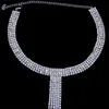 Chokers Sexy Lady Long Paragraph Rhinestone Chain Tassel Necklace Fashion Multi-layer Crystal Neck Jewelry Dress Accessories