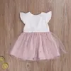 Jumpsuits 6m5y Princess Toddler Kid Child Girl Tutu Dress Pearl Tulle Party Wedding Birthday Valentines Day Dresses For Girls4402445