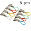 5/8Pcs Colorful Laundry Tea Towel Hanging Clips Clothes Pegs Metal Stainless Steel Clothespins Kitchen Bathroom Storages RRD11238