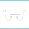 Stud Jewelrystud Cz Zircon Butterfly With Chain Earrings For Women Rose Gold Sier Plated Earring Female Ear Jewelry Gifts 1 Drop Delivery 20
