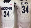 Wholesale School Basketball Jersey Connecticut Huskies College Ray #34 Allen Jersey Jesus Shuttlesworth Lincoln 1998 Film He Got Game Jersey Size S-2XL