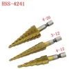 3st HSS Titanium Coated Step Drill Bit för metallfräsning Cutter 312mm412mm420mm High Speed ​​Steel Wood Drilling Power Tools7743683