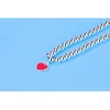 S925 Sterling Silver Round Beads Charm Bracelet Beaded Chain Enamel Love Heart Pendant Women Social Jewelry