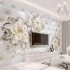 3D Fantasy European Style Soft Pack Stereo Relief Pearl Flowers TV Backdrop Wall Mural el Living Room Luxury Po Wallpaper 210722
