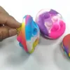 Natale Bambini Arcobaleno Silicone Palla di decompressione Giocattoli Moda Tie Dye Educativo per bambini LED Decompressione Giocattolo Mini gioco GG2J8XU