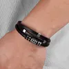 Punk Stijl Persoonlijkheid Mannen Sieraden Lederen Armband Zwart Bruin Kleur Multi Layer Rvs Accessoires Gift Anklets292e