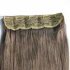 Peso 120g 5 clipes um conjunto Brazilian Remy Human Hair Parte 14-26inch, DHL Free