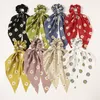 Vrouwen scrunchie lint elastische haarbanden boog sjaal afdrukken hoofdband voor meisjes dames haar touwen banden haaraccessoires gratis DHL