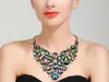 TULIPER Ketting Choker Dames Luxe Marquise Crystal Rhinestone Penadnt Verklaring Iced Out Out Chain Party Sieraden Gift Green X0509