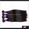 Brazilian Straight 4 Bundles Nonremy Natural Black Color 100 Weaving Uqyai Weaves Bg79H